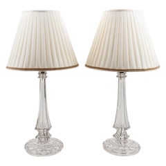 Antique Pair of Cut Glass Lamps 19th Century, Property of an Important Collection