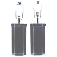 A Pair of Crystal Table Lamps 20th Century.