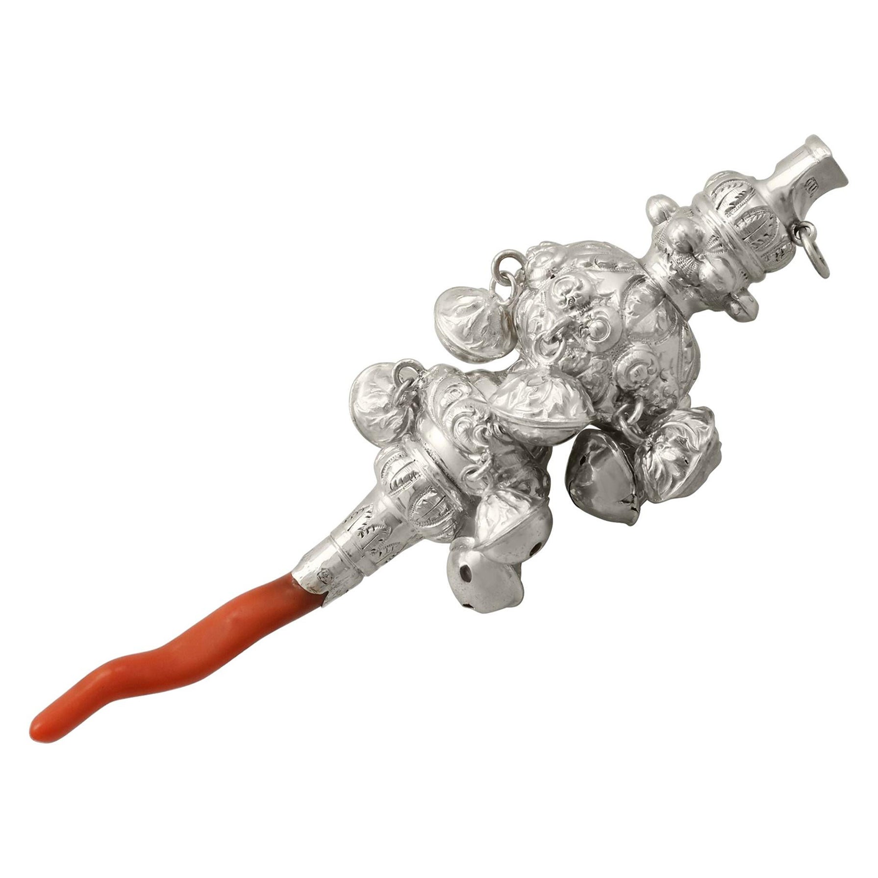 Pink Sterling Teething Ring & Rattle main image 1