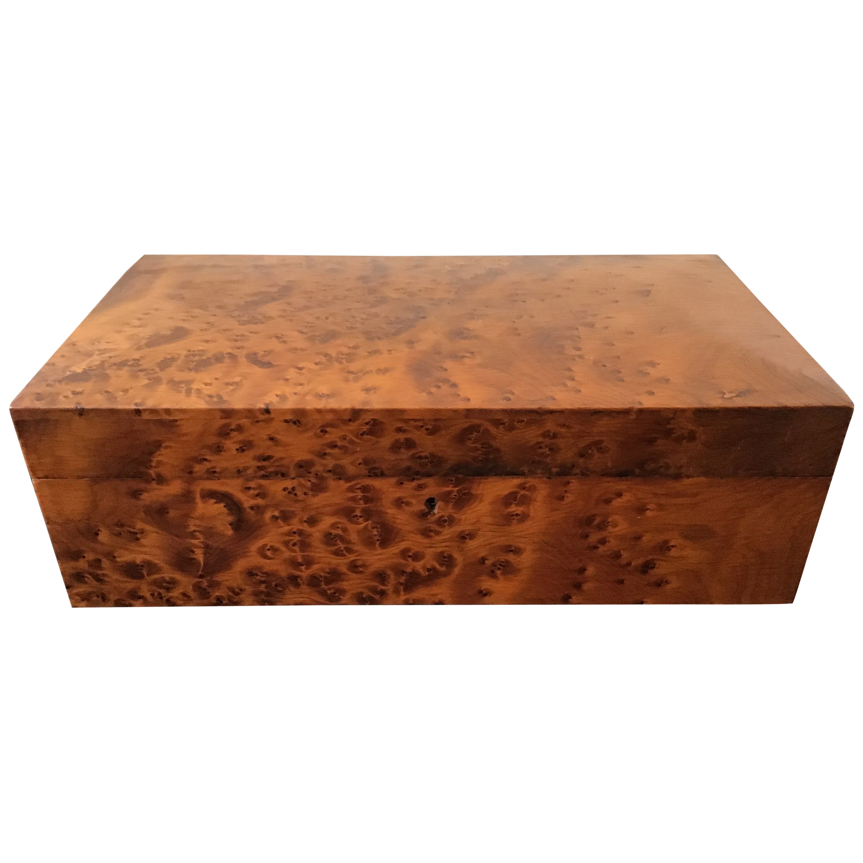 Monumental Beautifully Crafted Rounded Burl Wood Box For Sale at 1stDibs