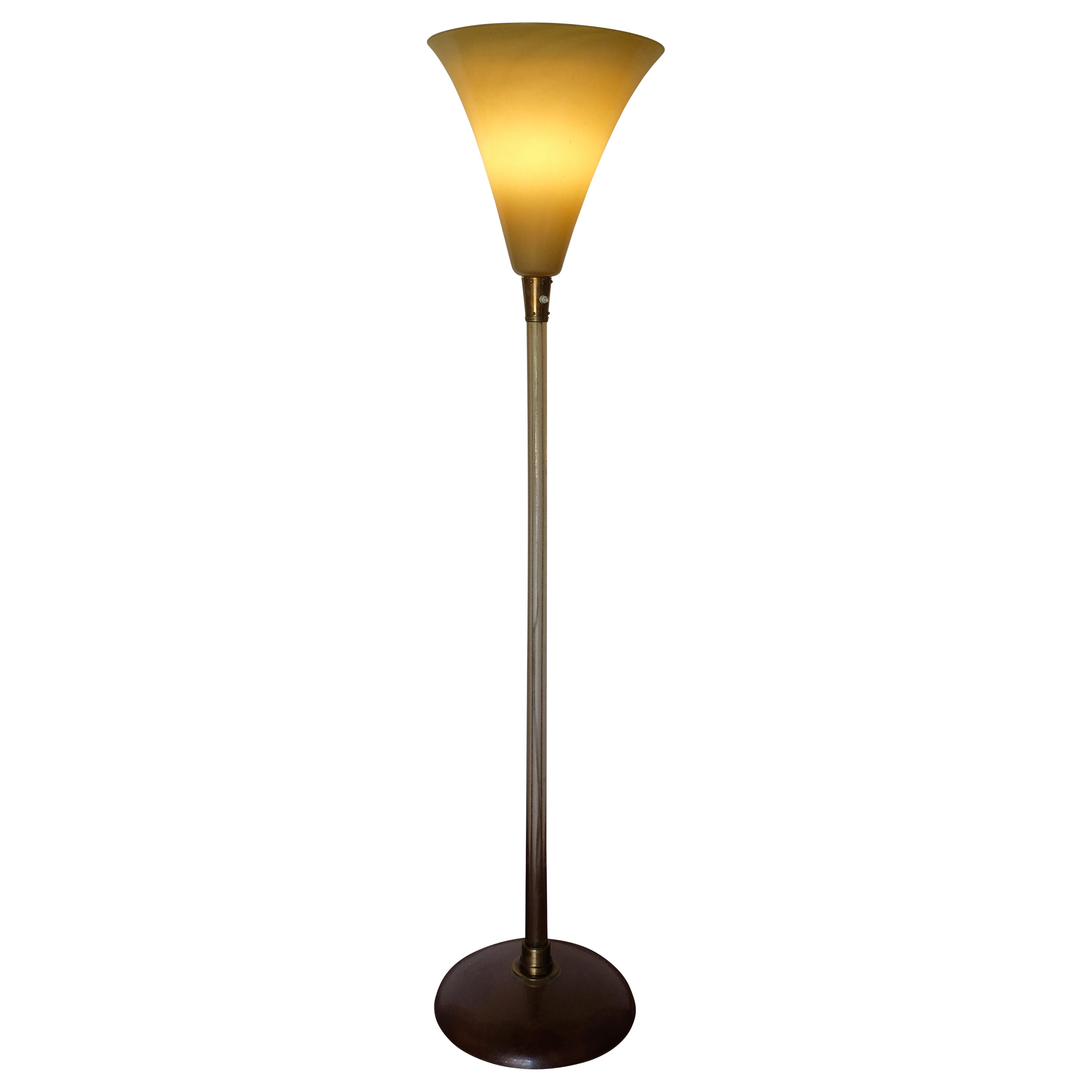 Tomaso Buzzi for Venini Murano, Italian Mid-Century Glass Floor Lamp, 1933