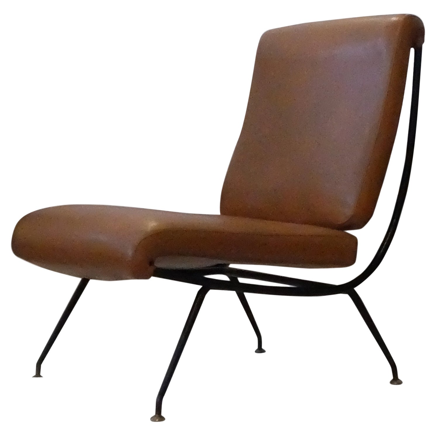 Gastone Rinaldi for RIMA, Mid-Century Modern Leather Armchair Model DU24, 1956