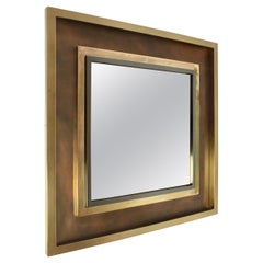 Huge Jansen Style Brass, Nickel & Copper Wall Mirror by Vereinigte Werkstätten