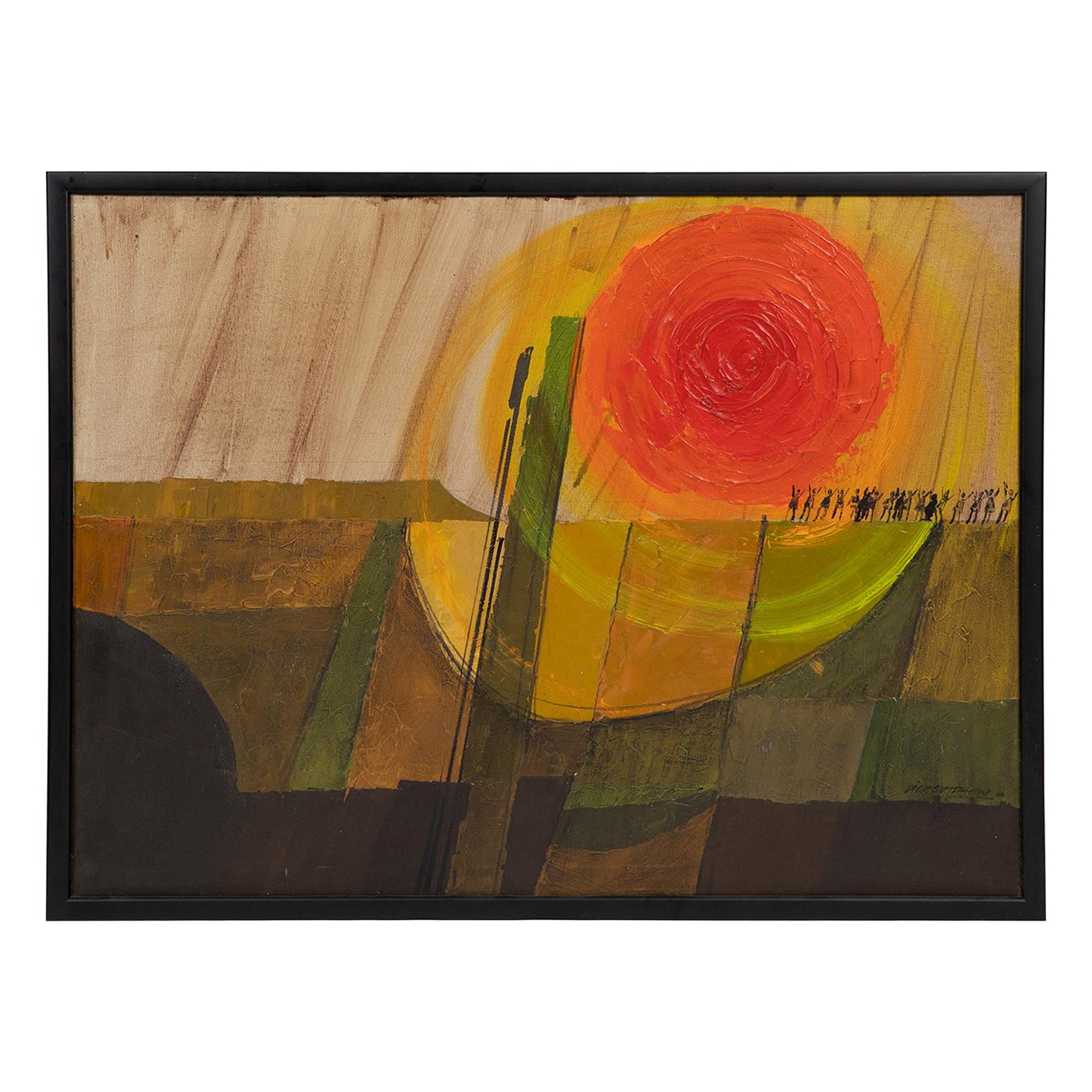 Dick Sutphen Sunset Oil Painting, 1968