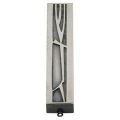 Retro Mid-20th Century Israeli Silver-Plated Mezuzah Case by Israel Hadany