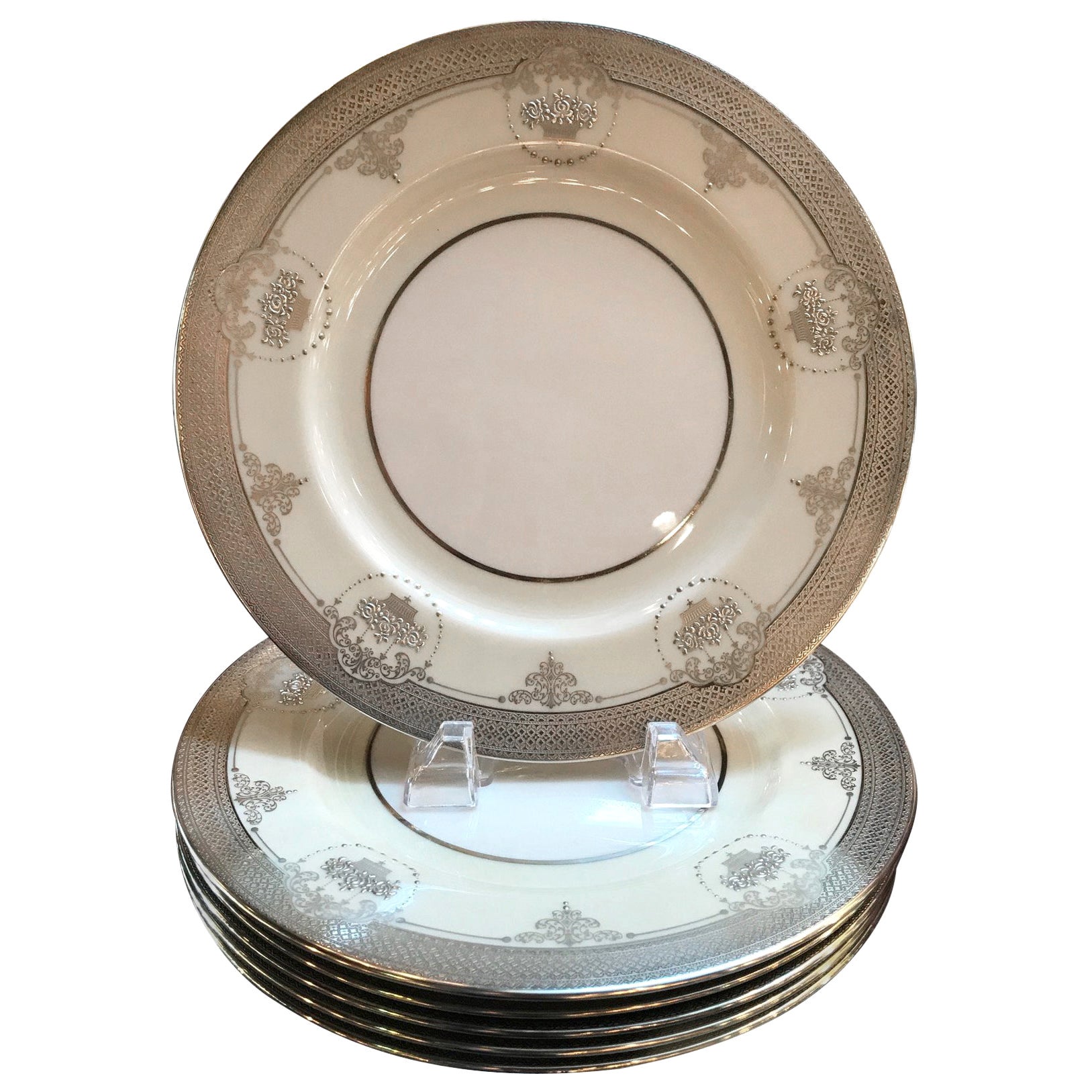 Set of 12 Fabulous Renaissance Sterling Silver Plates by Tiffany For