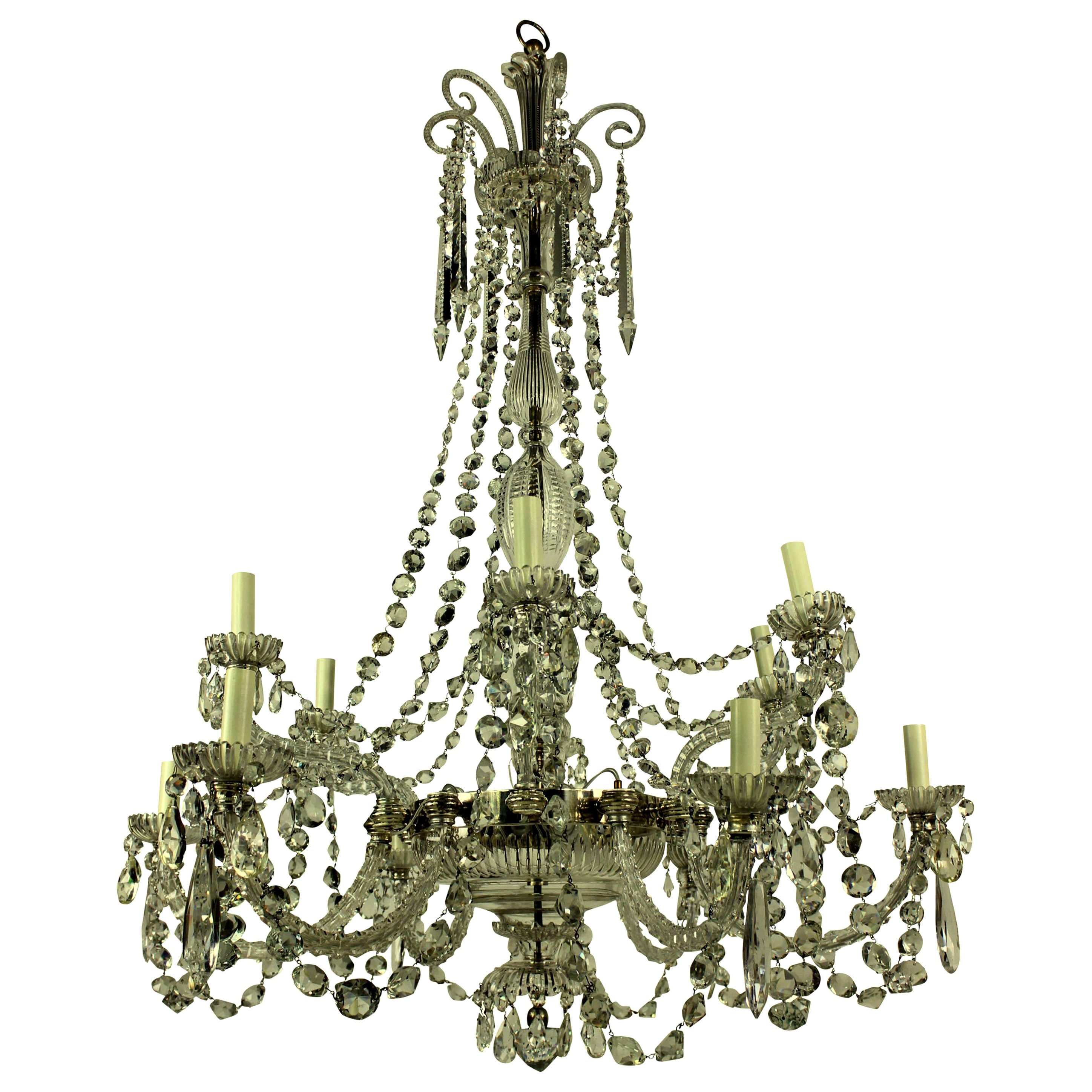 Perry and Parker Emerald Crystal Chandelier For Sale at 1stDibs