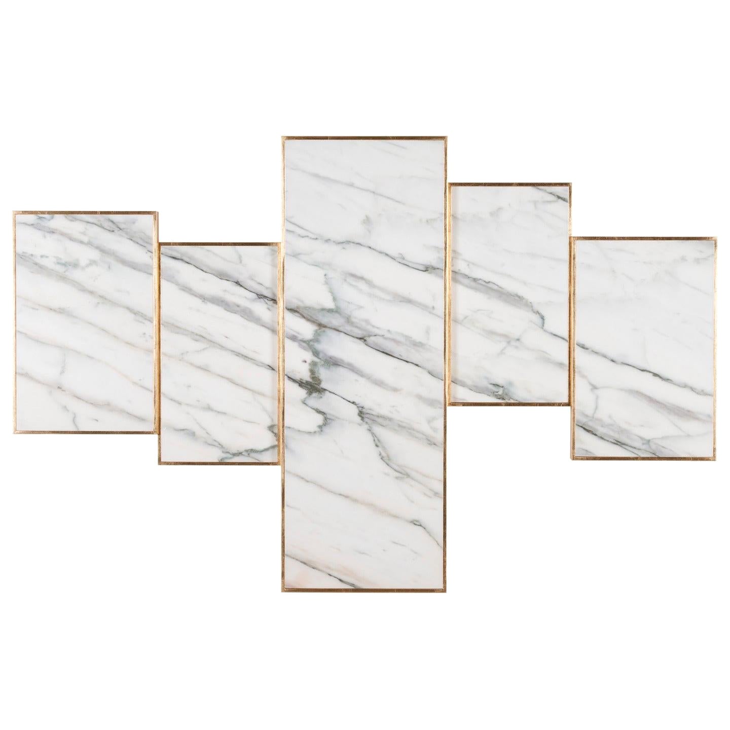 Modern Orpheu Wall Art Piece Calacatta Marble Handmade in Portugal by Greenapple For Sale