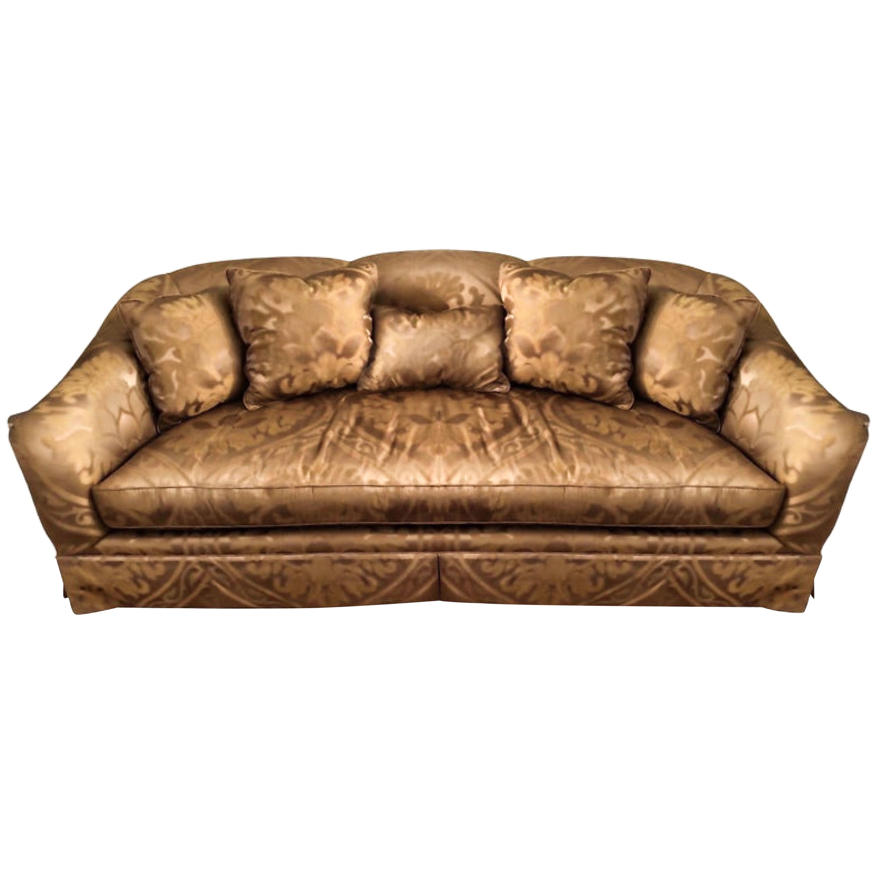 Ivory Silk Damask Sofa by Drexel Heritage at 1stDibs