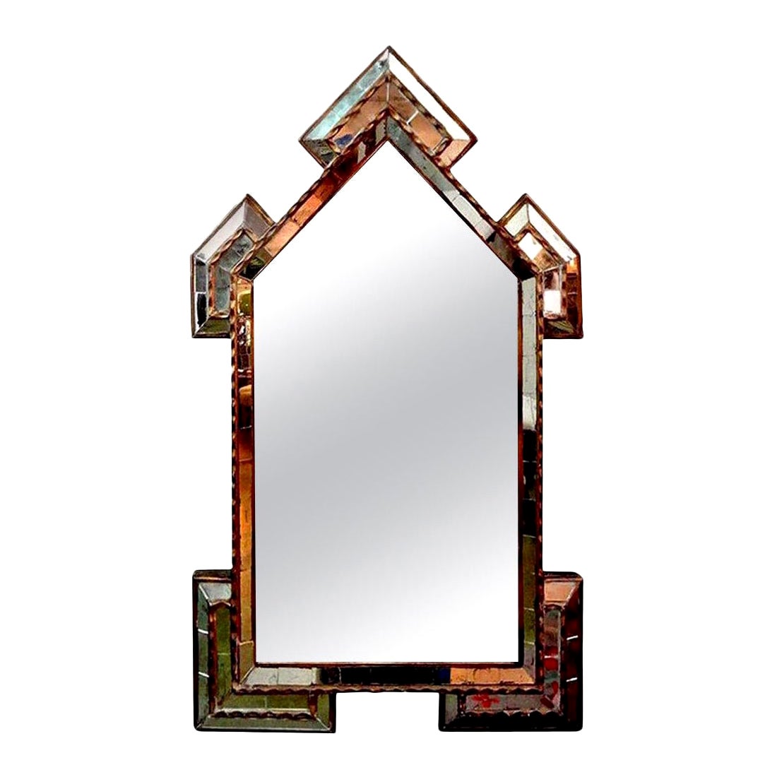 Rosewood Mirror by Haslev with Inset Handmade Royal Copenhagen Tiles at 1stDibs