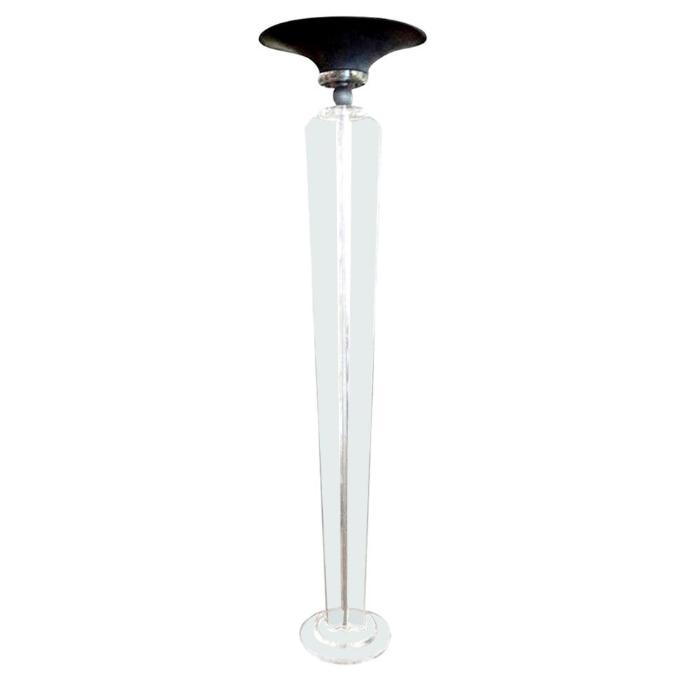 Mid-Century Modern Lucite Floor Lamp or Torchiere For Sale