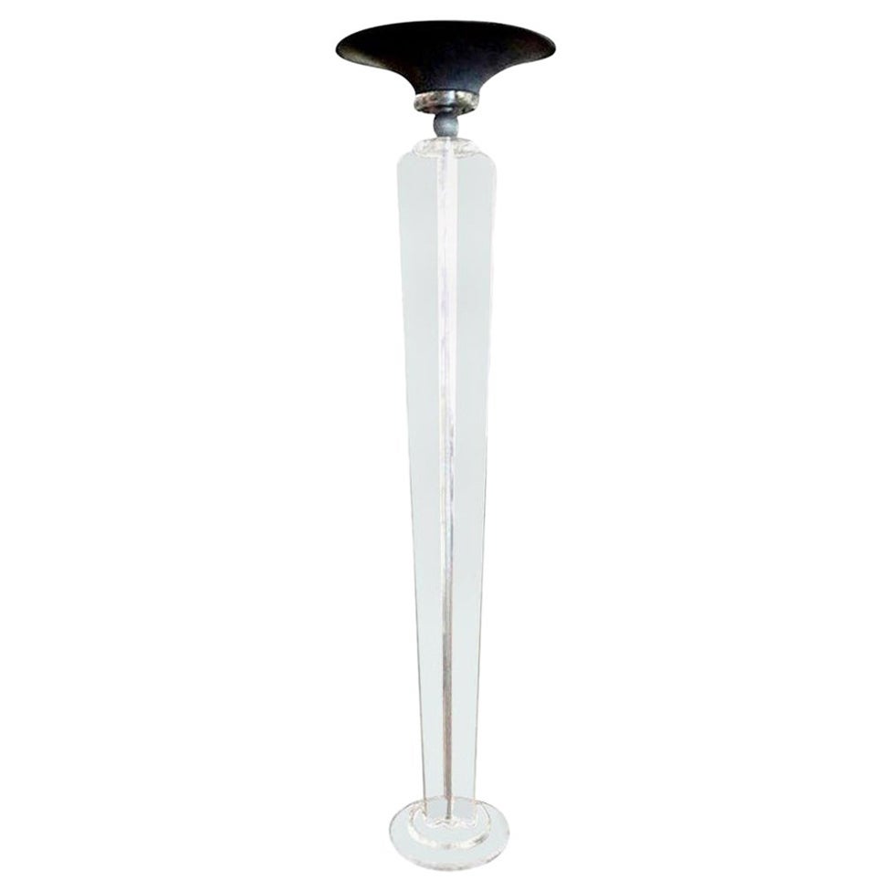 Moderne Stehlampe oder Fackel aus Lucite aus der Mitte des Jahrhunderts