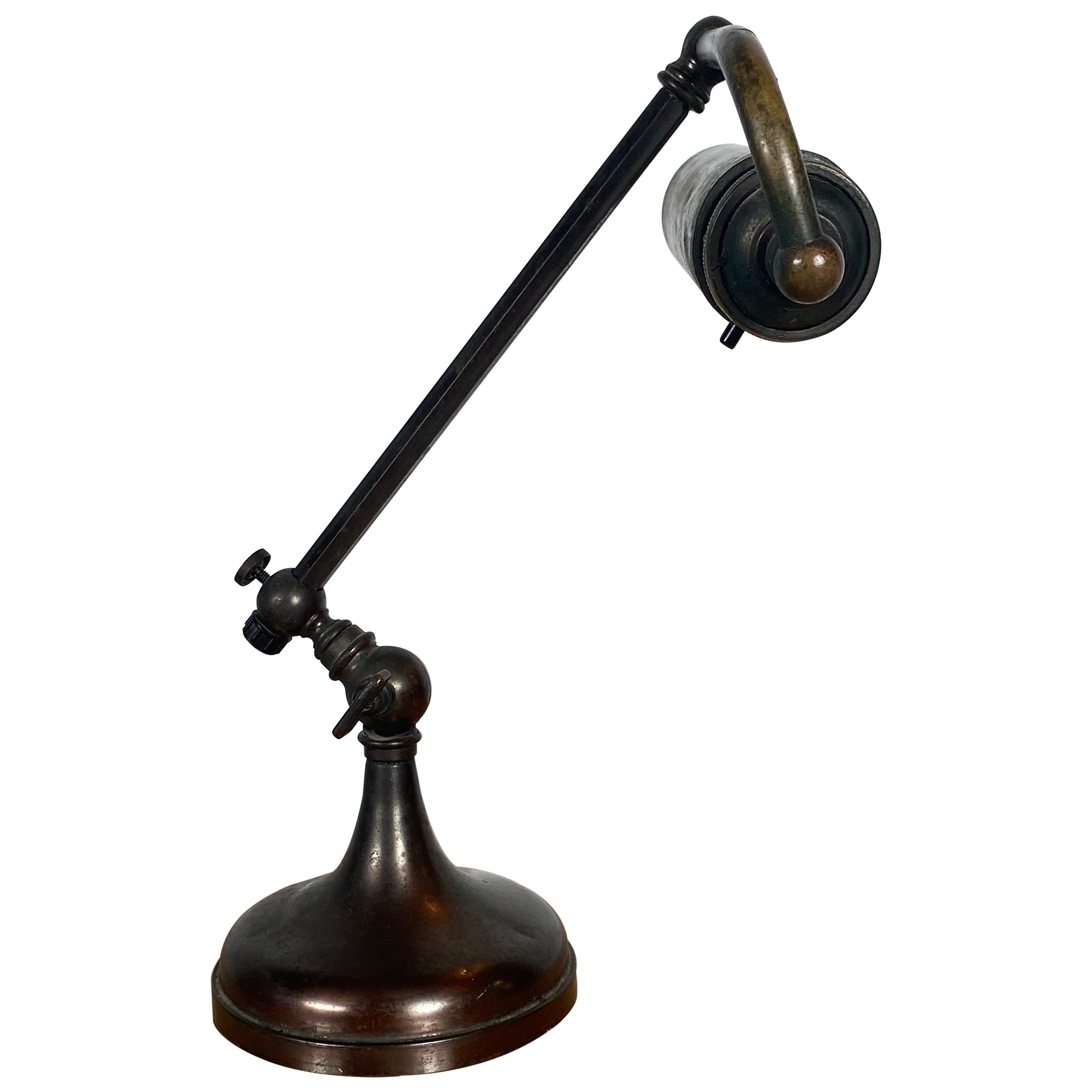 Unusual Bronze Desk/ Piano Lamp, circa 1910 For Sale at 1stDibs