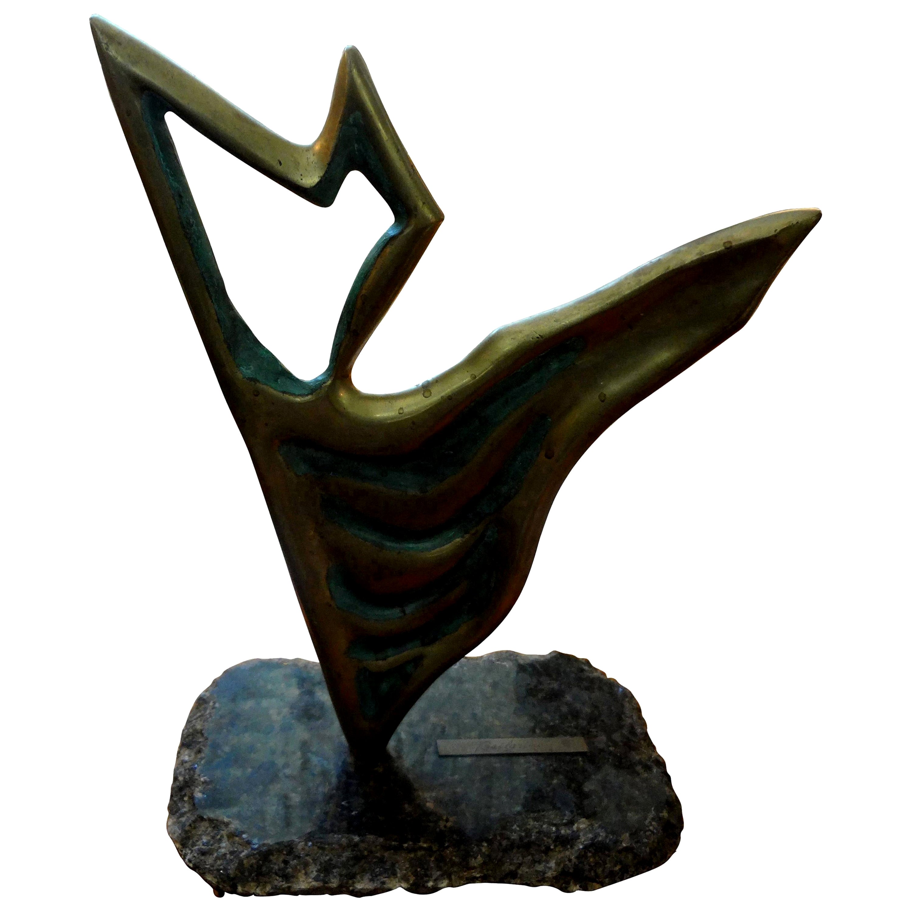 Mid Century Abstract Bronze Sculpture at 1stDibs