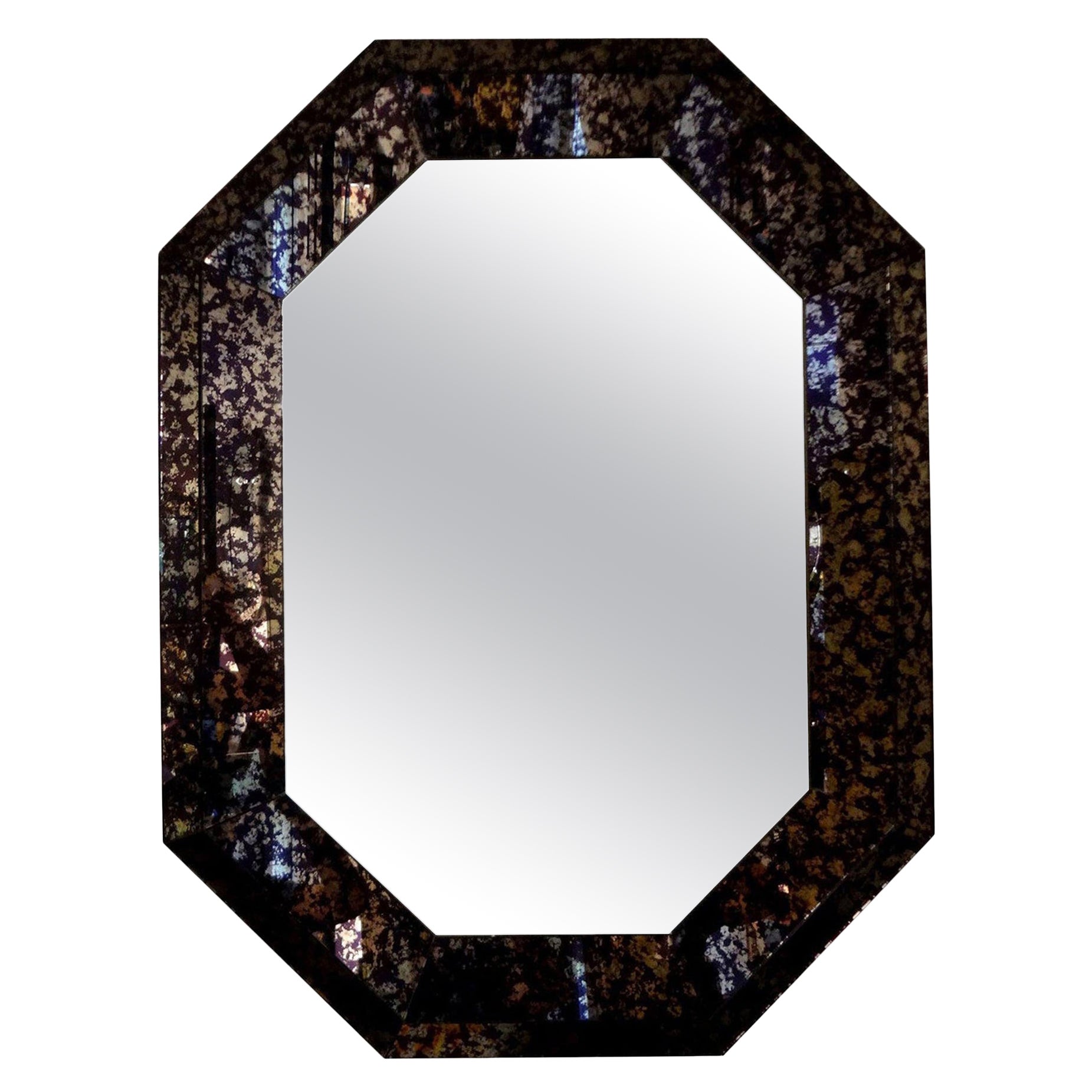 Hollywood Regency Purple Octagonal Mirror