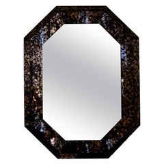 Retro Hollywood Regency Purple Octagonal Mirror