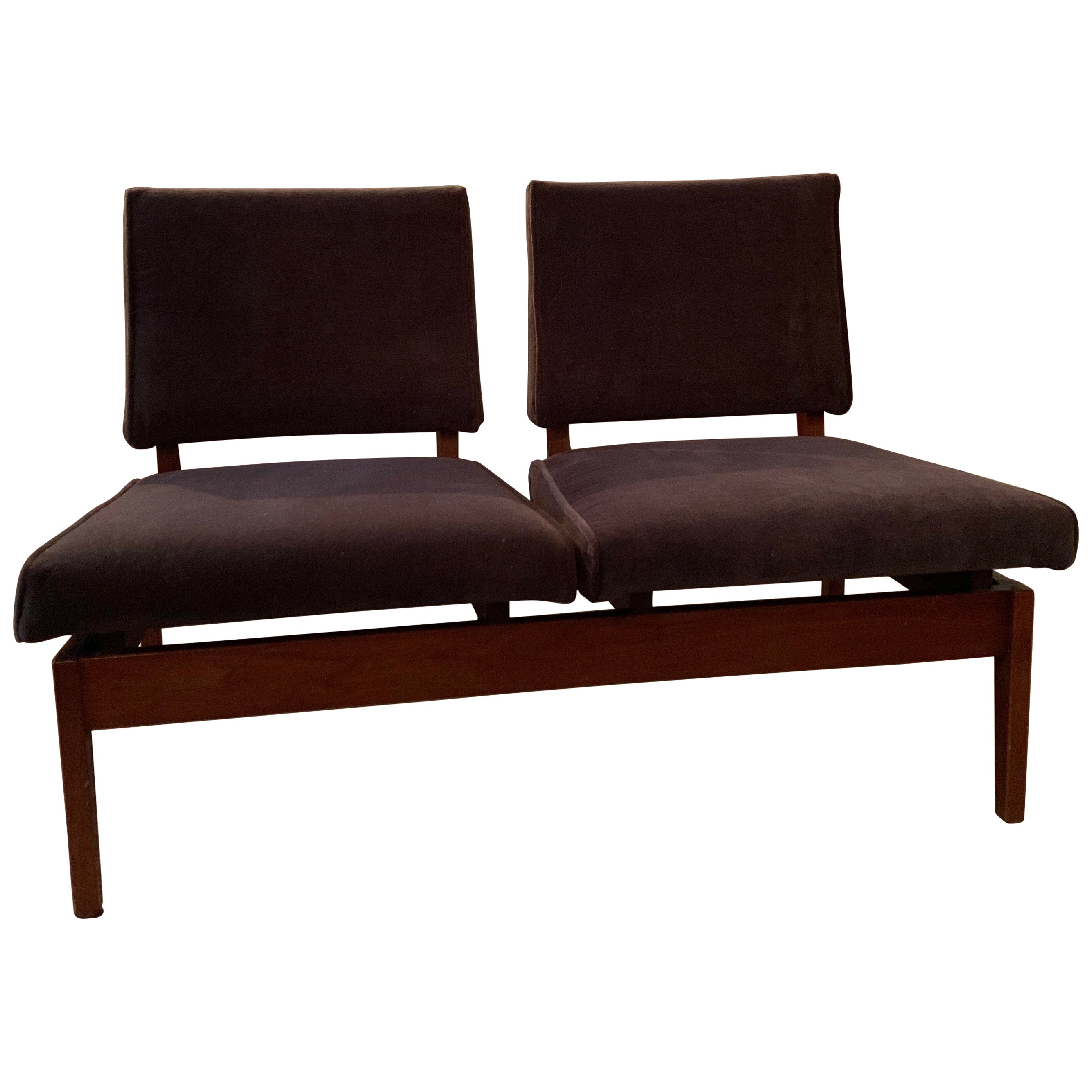 MidCentury Modern Walnut Loveseat at 1stDibs