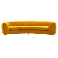 L.A. Studio Gebogenes gelbes Sofa mit sechs Sitzen, hergestellt in Italien