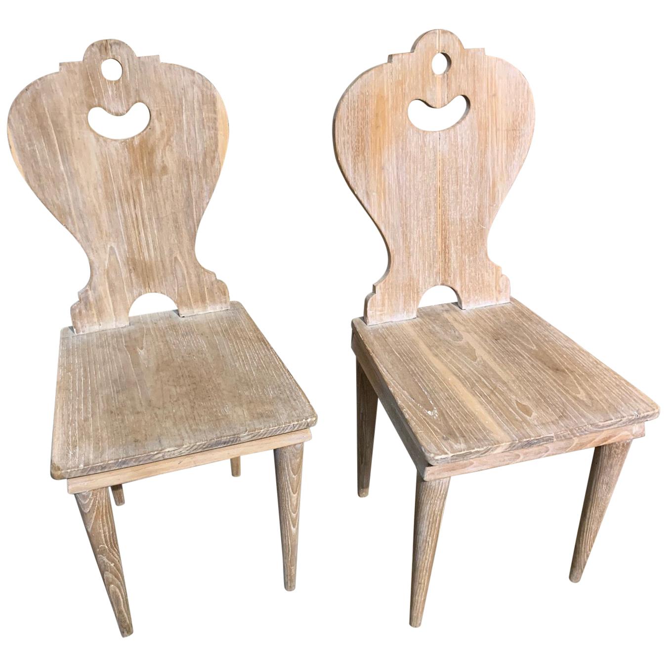 Pair Of French Arte Populaire Dining Chairs