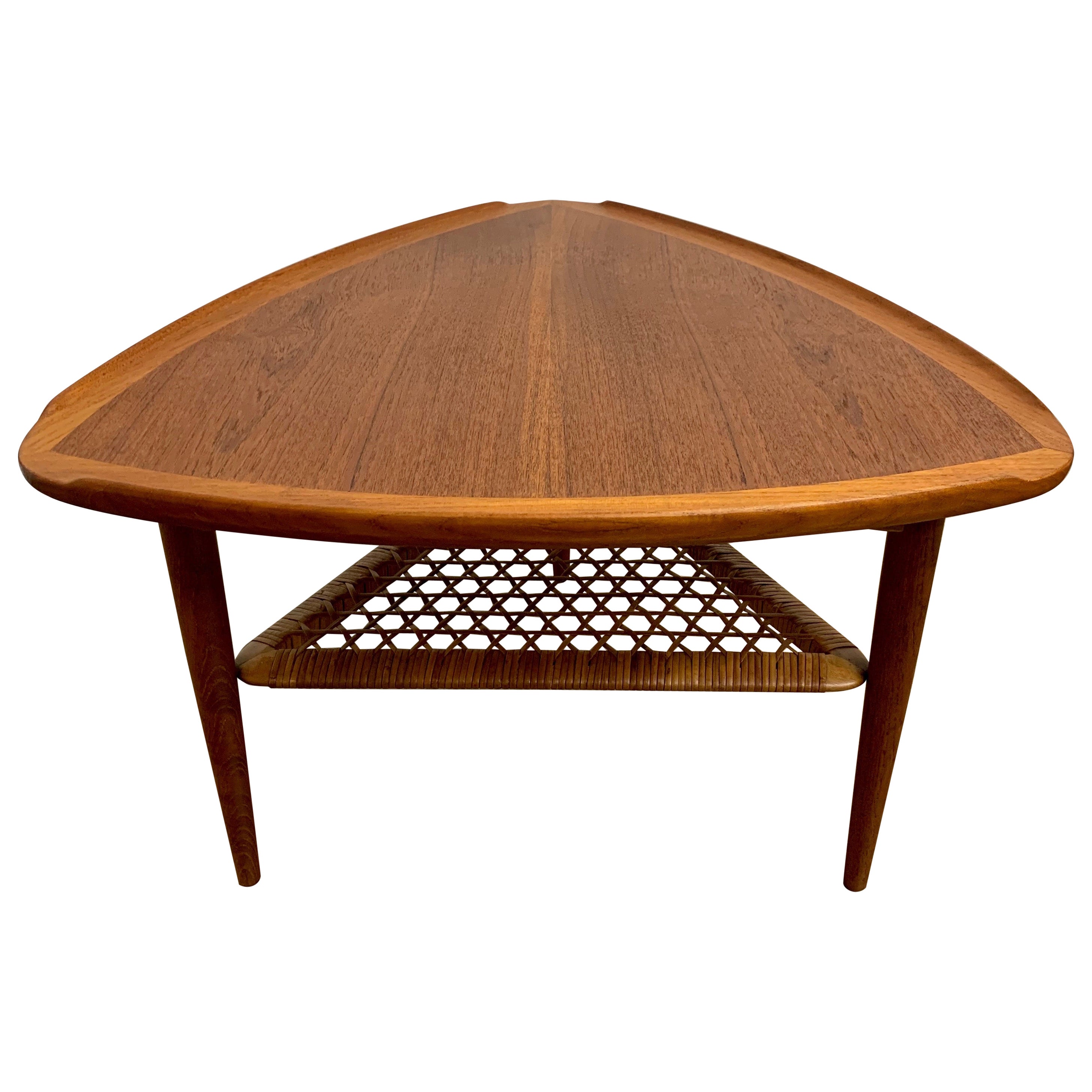 Mid Century Walnut Guitar Pick Table With Ceramic Tiles at 1stDibs