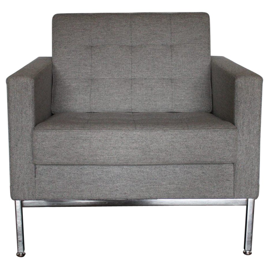 Knoll Studio “Florence Knoll” Lounge Chair Armchair in Grey Wool