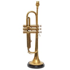Lamp Table Brass Trumpet Vintage