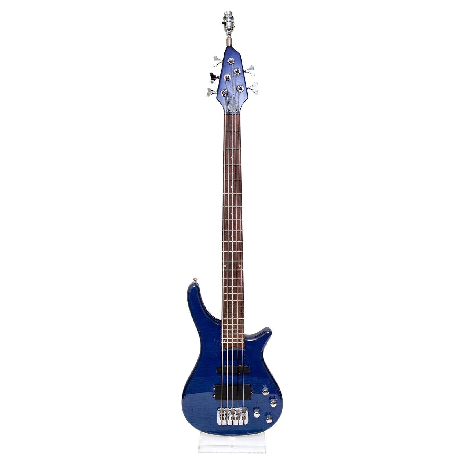 Lamp Table Electric Guitar Blue Rock & Roll For Sale