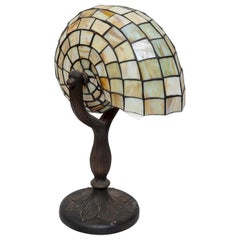 lamp table nautilus Tiffany inspired 19" high