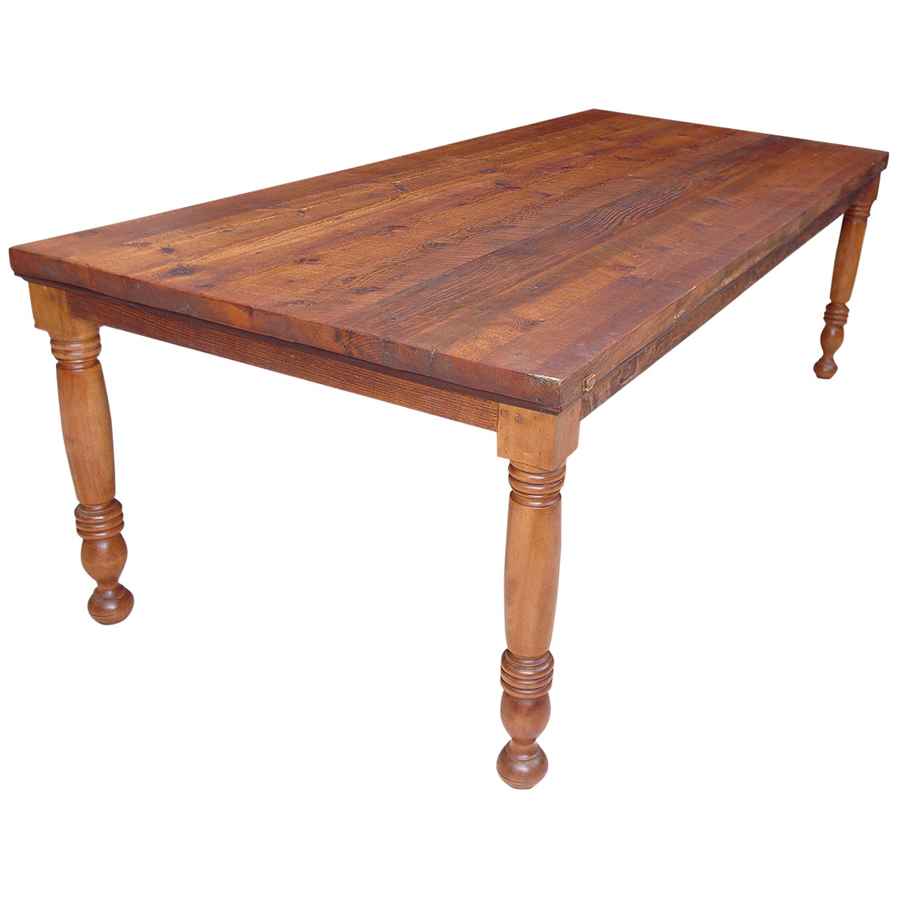Round Reproduction Pine or Oak Table, from Reclaimed Wood at 1stDibs