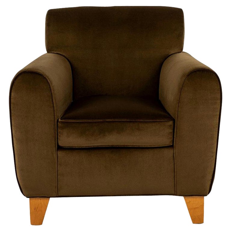 Deco Style Olive Club Chair For Sale