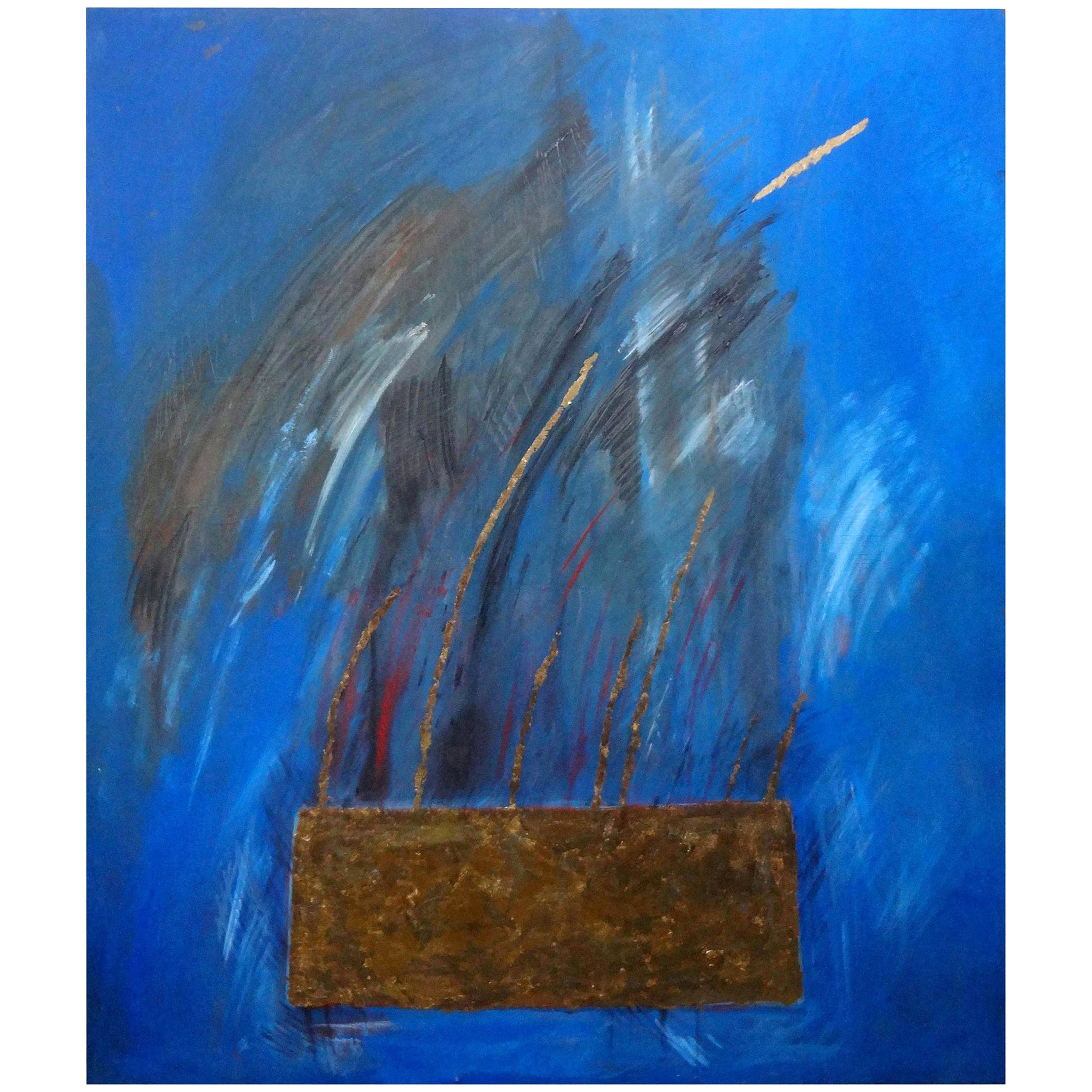 Italian Abstract Oil on Canvas by Fausta Dossi, Milan, 2006 For Sale