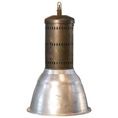 Industrial Pendant Light with Perforated Top