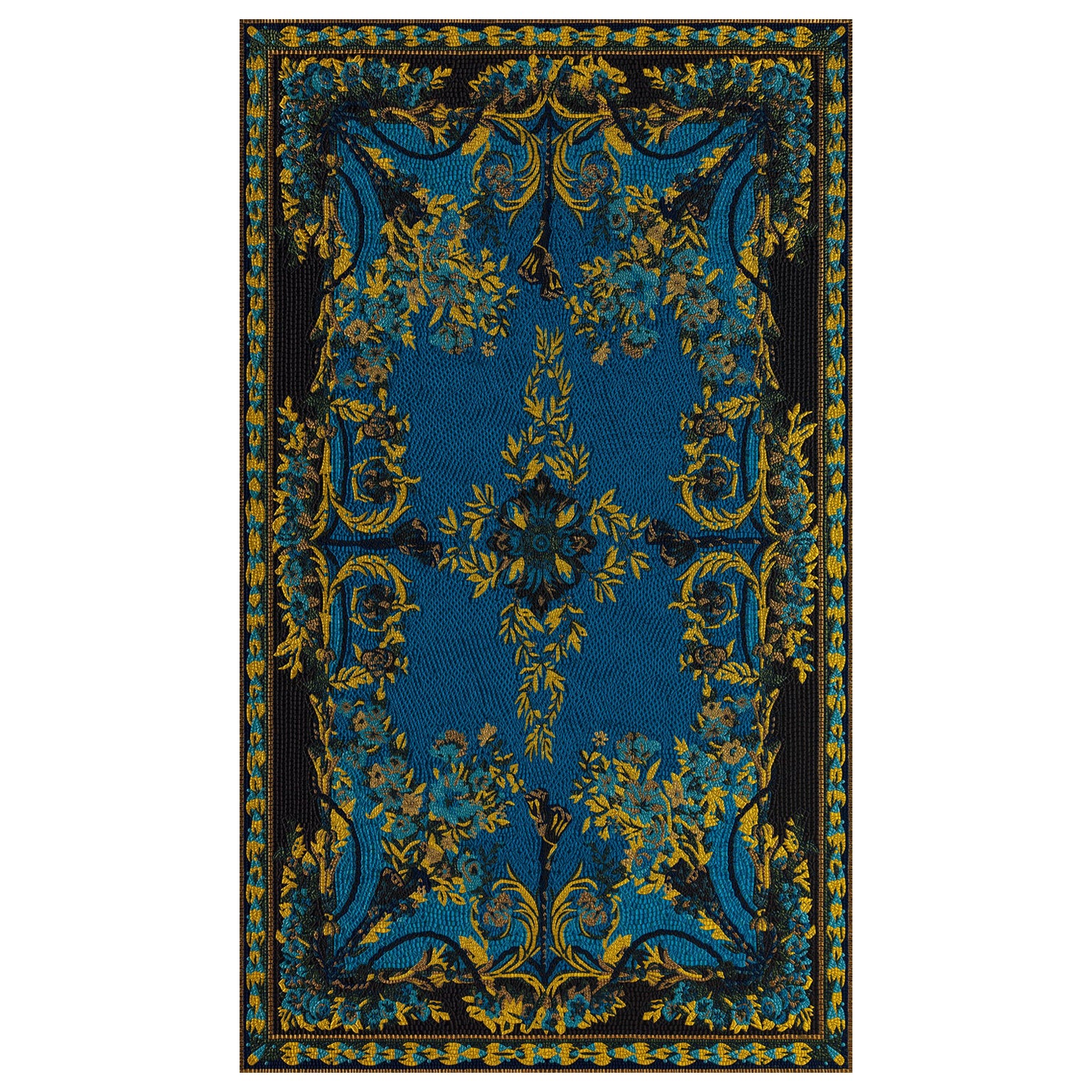Fabric Tapestry with Artistic Rug Design Upholstered Panel on Demand