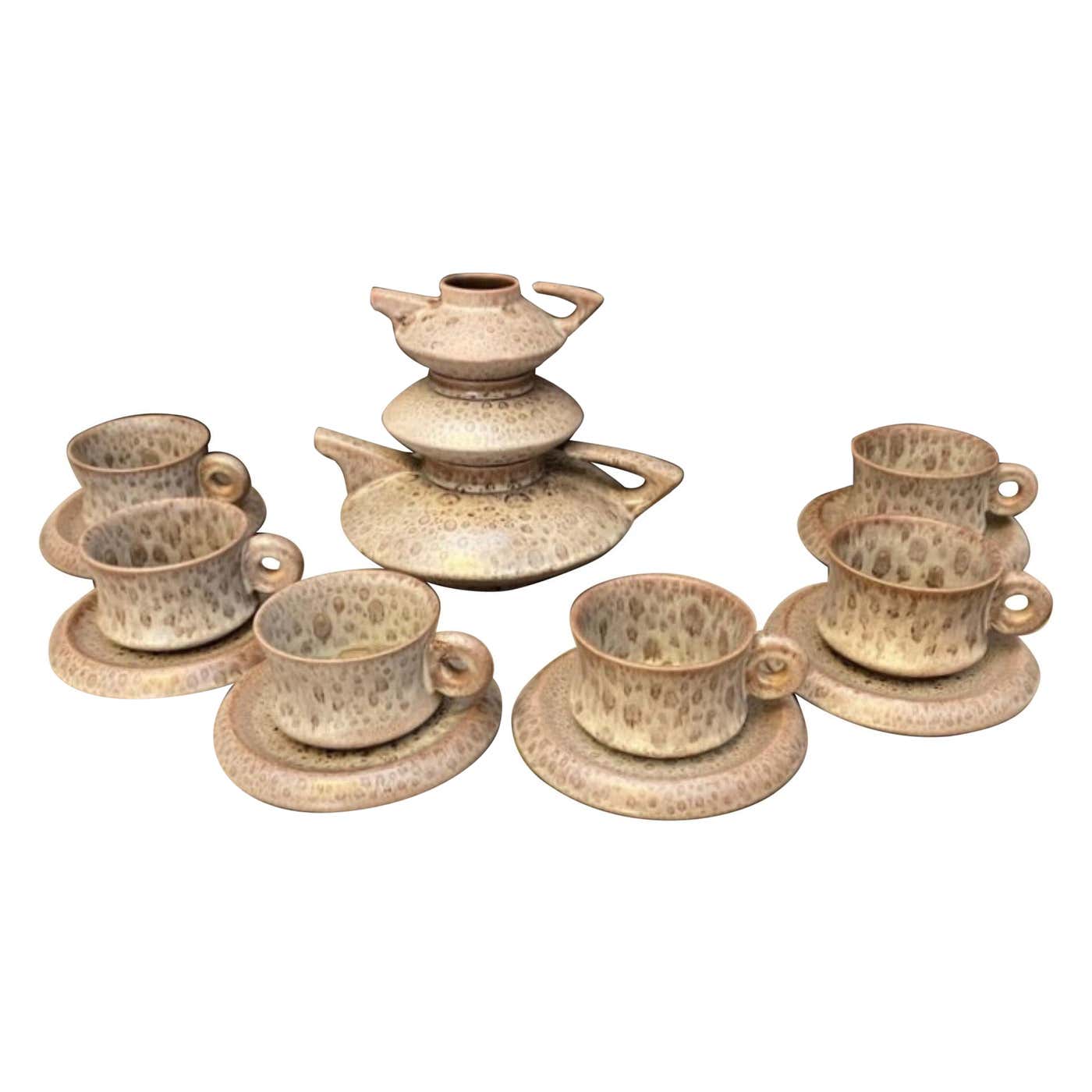 1970s Modernist Design Stackable Ceramic Italian Tea Set by SC3 For ...