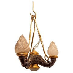 19th Century Grand Tour Greco-Roman Oil Lamp Form Chandelier