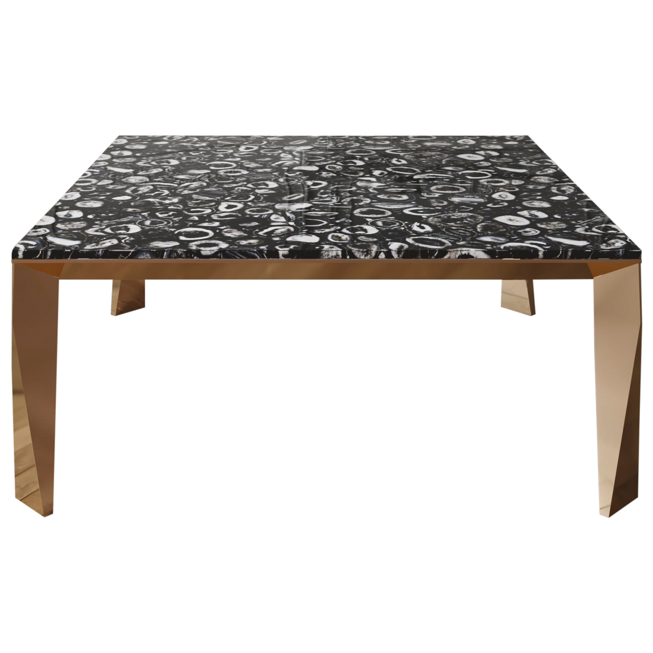 Obsidian Gemstone Noir Désir Dining Table Sculpted ELEMENT&CO For Sale