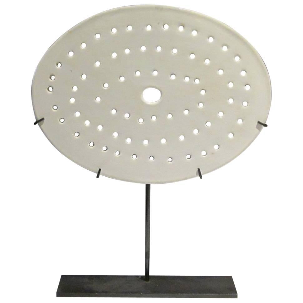 Porcelain Fish or Cheese Drain Sculpture, Belgium, circa 1920s