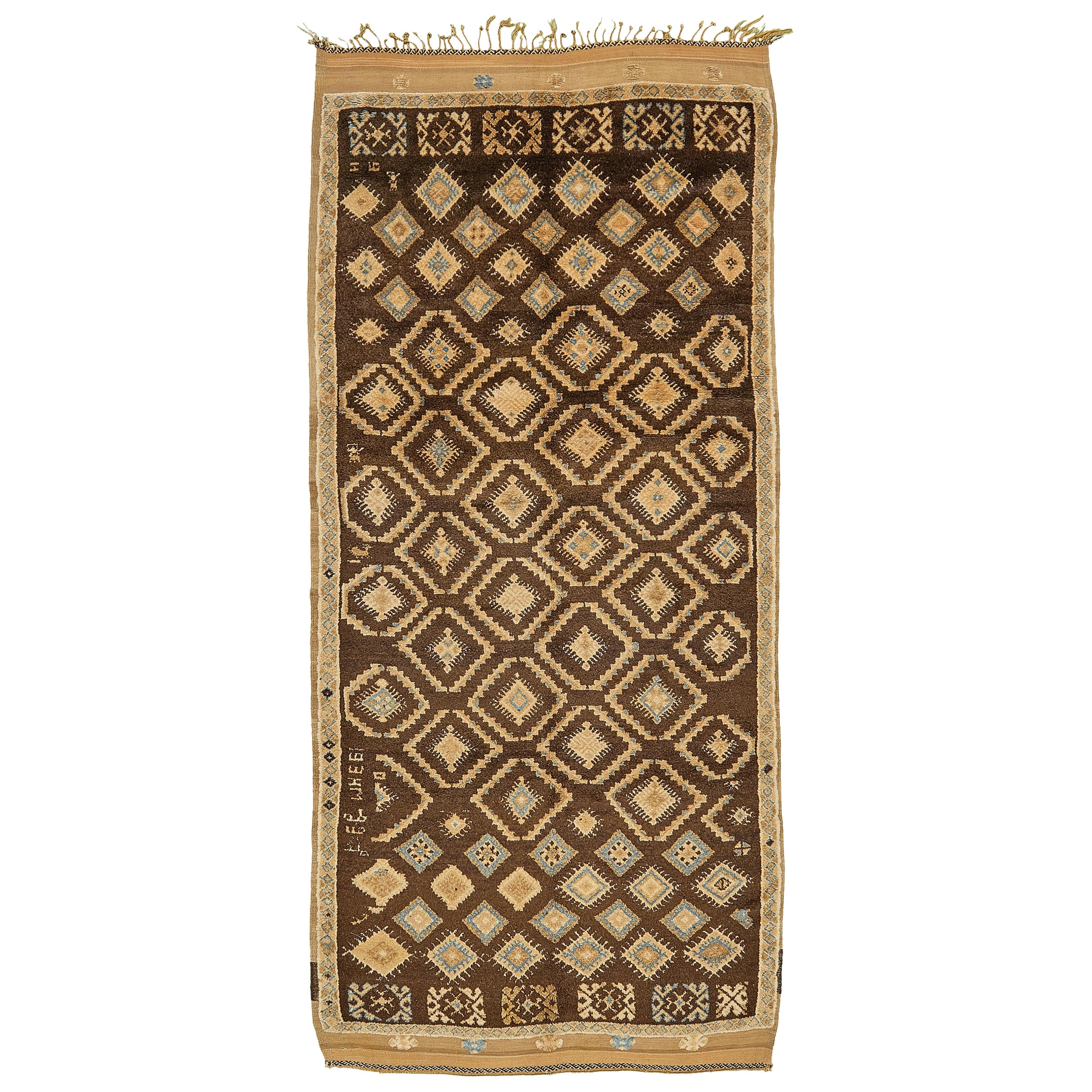 Marokkanischer Teppich mit hohem Atlasbesatz, Marokkanisch im Angebot