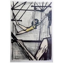 Bernard Buffet, "Les Trapezistes" Color Lithograph, 1968 3