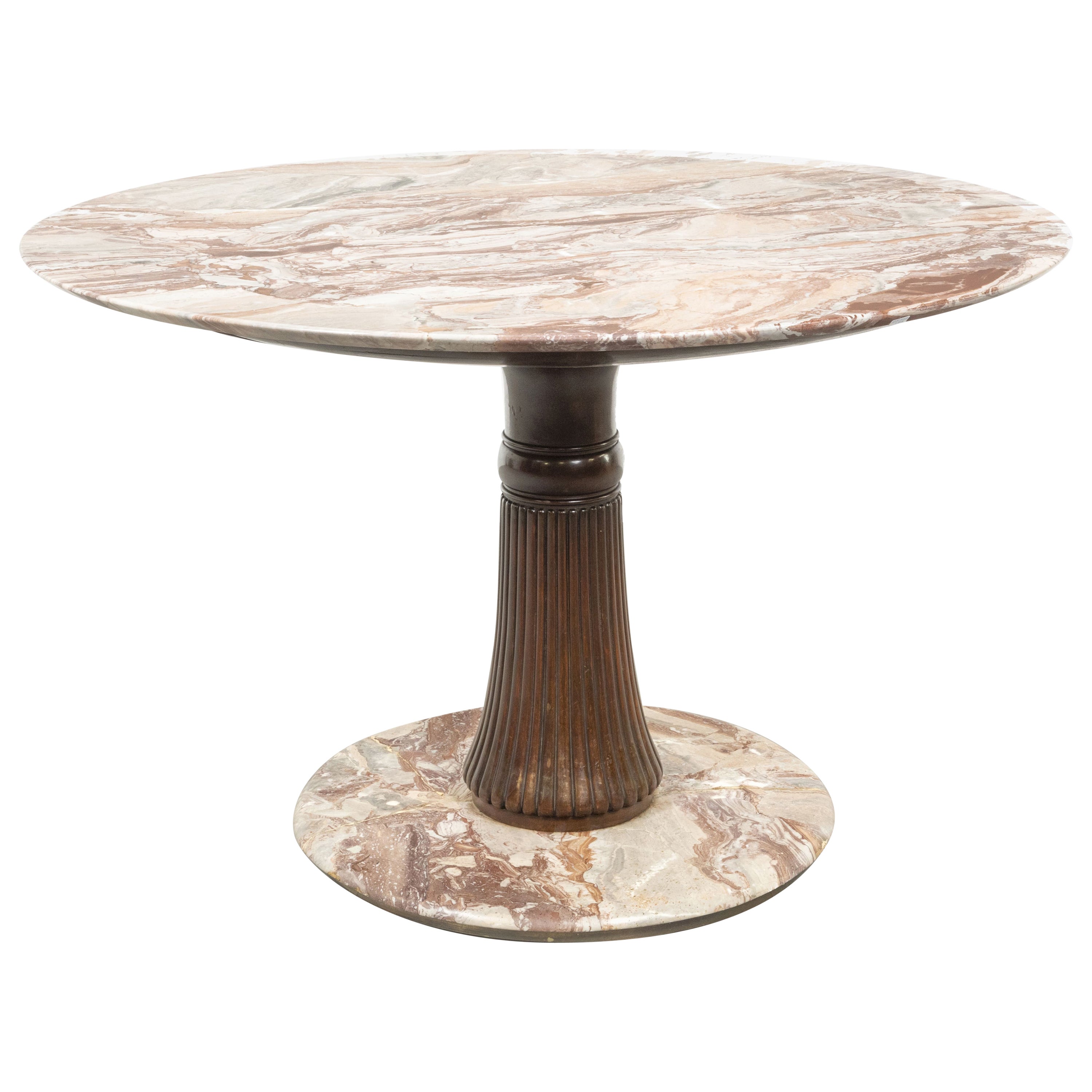 Art Deco Marble Dining Table Style of Osvaldo Borsani, Italy, 1940s For