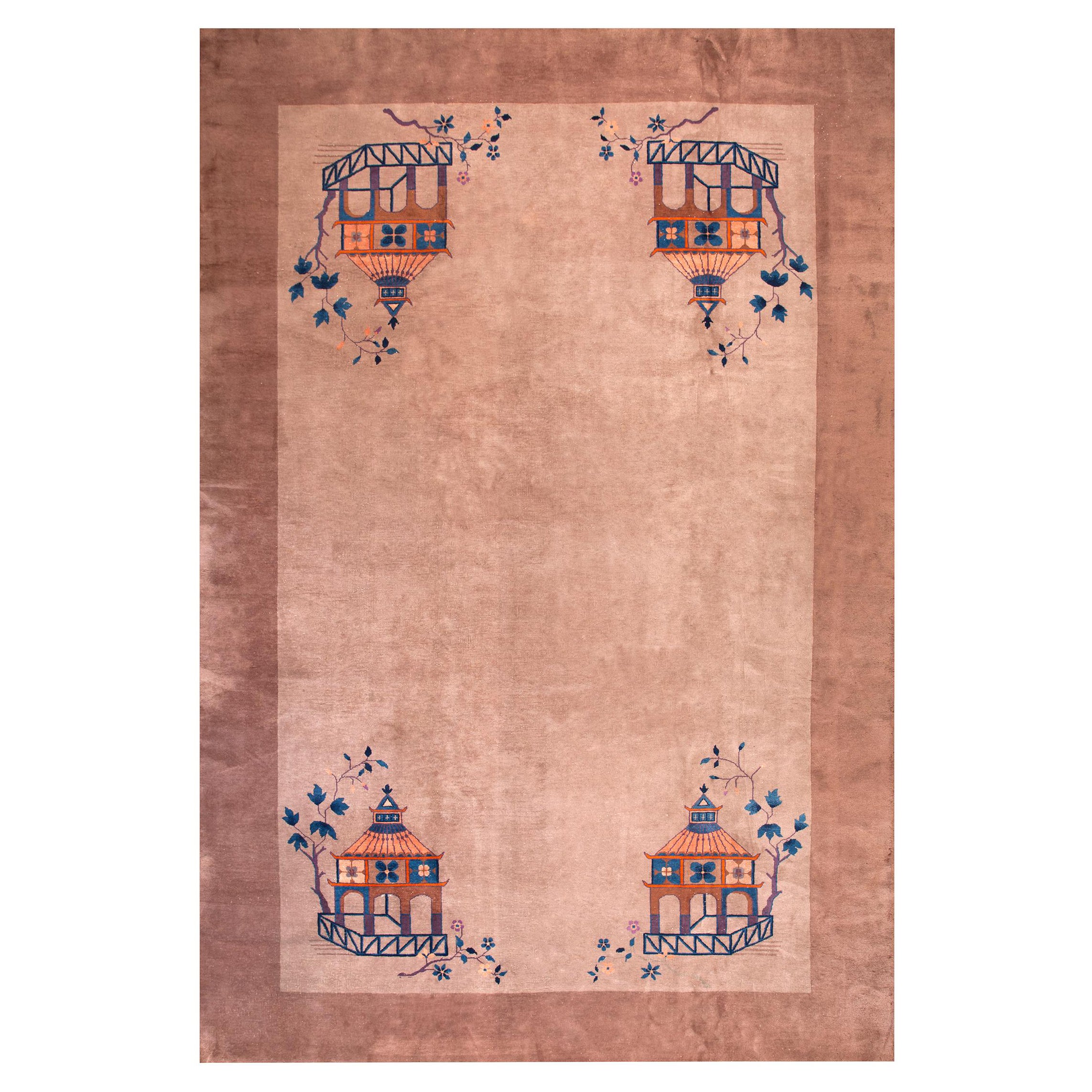 Chinesischer Art-déco-Teppich aus den 1920er Jahren ( 10''6 x 15''6 - 320 x 472) im Angebot