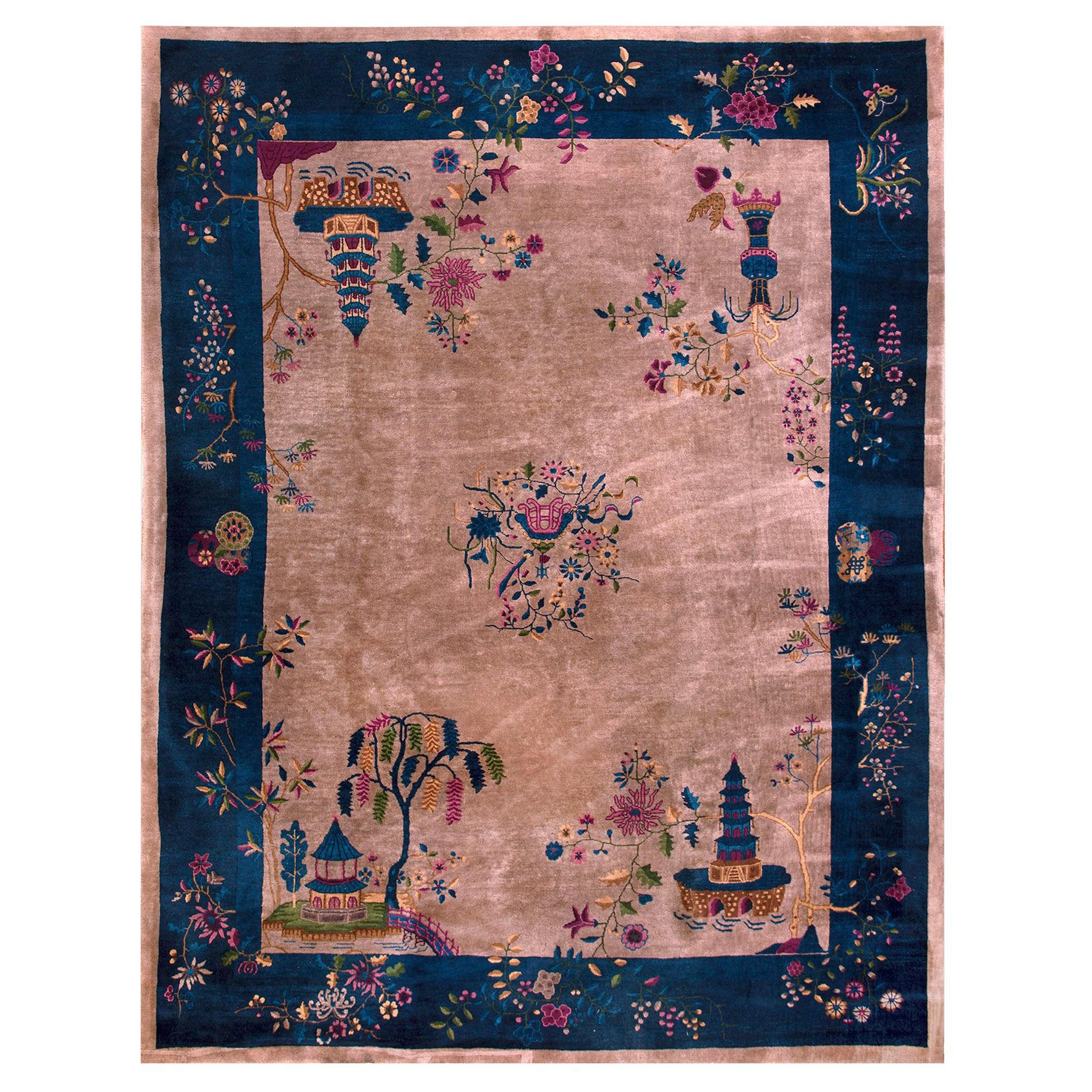 1920s Chinese Art Deco Carpet ( 9'3" x 11'8" - 282 x 356 ) For Sale