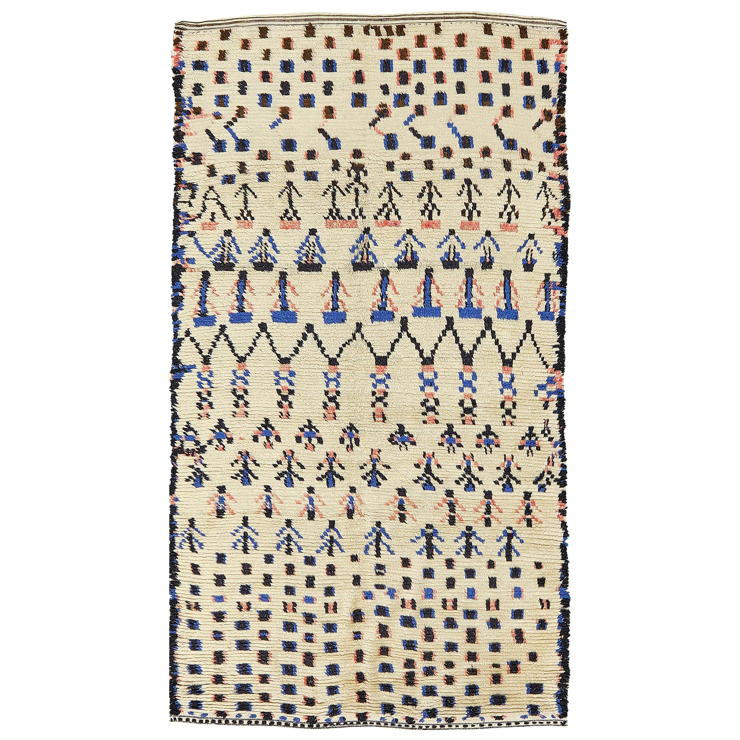 Alfombra marroquí vintage Azilal Tribu Colección Atlas