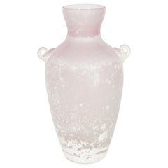 Antiqued Murano Glass Pink "Scavo" Amphora, Giovanni Cenedese, 1970s