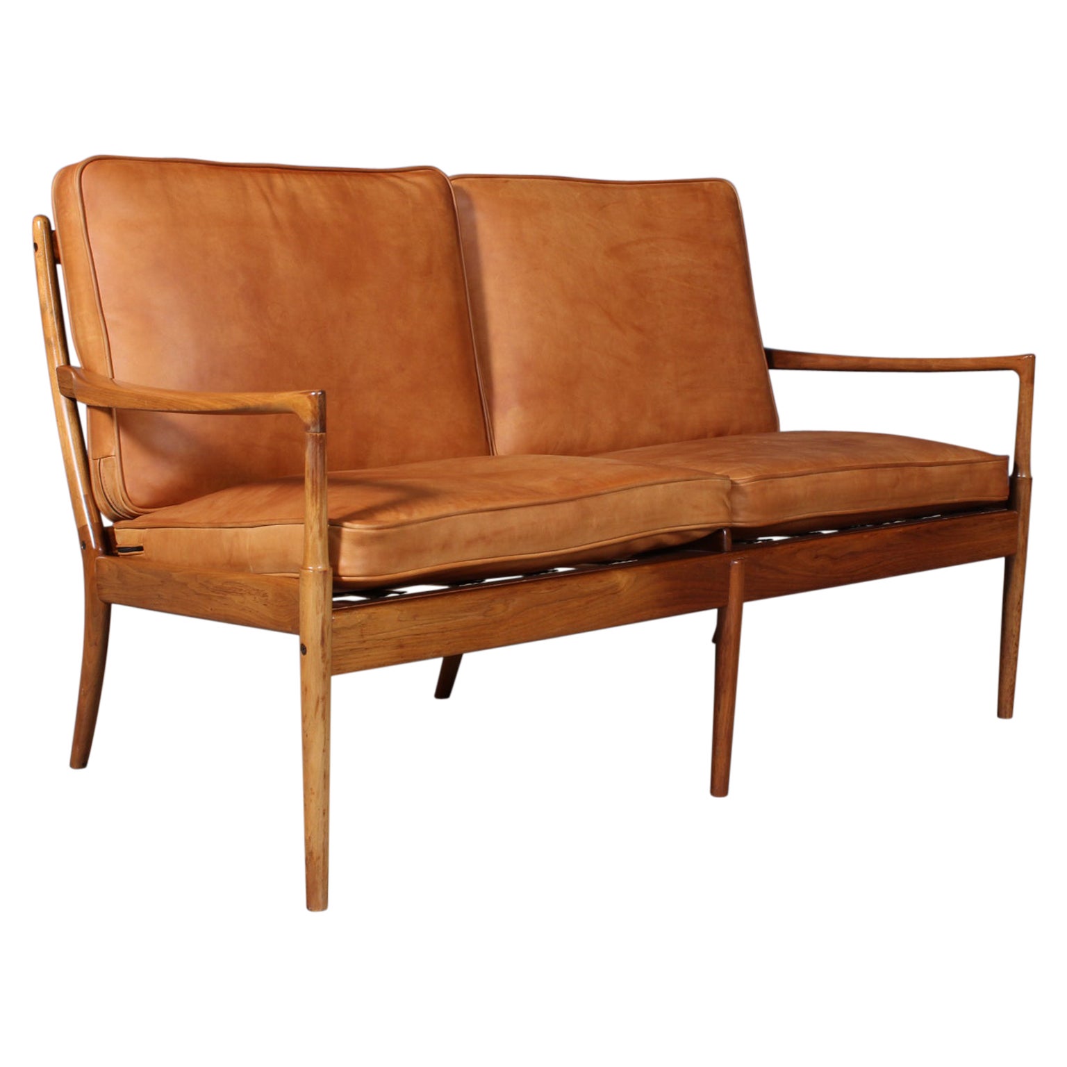 Ib KofodLarsen Armless Love Seat Sofa for Selig For Sale at 1stDibs