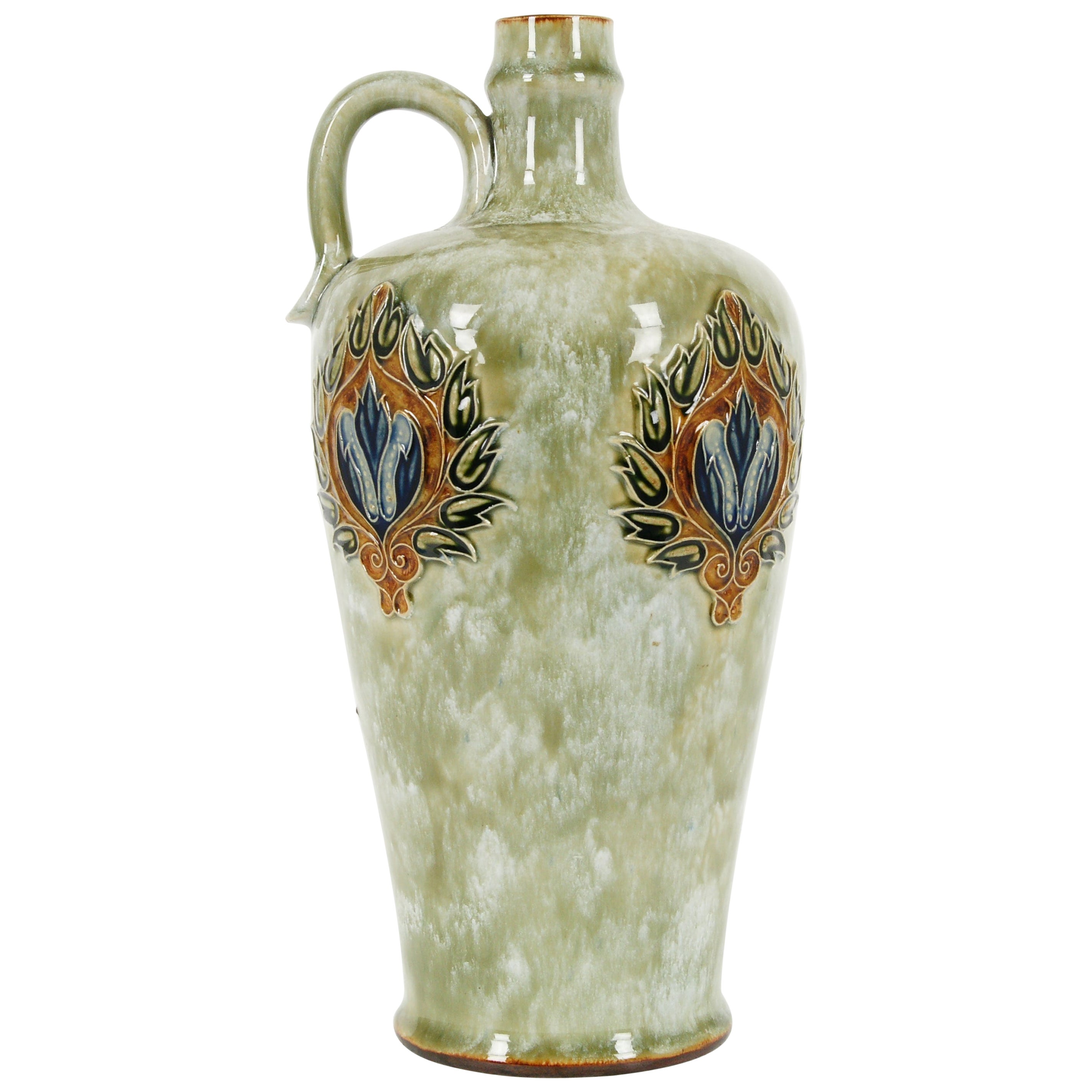 Antique Royal Doulton, Lambeth Stoneware, Decanter/Whisky Bottle, with