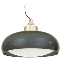Italian Blue/Violet Perspex & Glass 1960s Pendant Lamp by Stilux (in the Style O