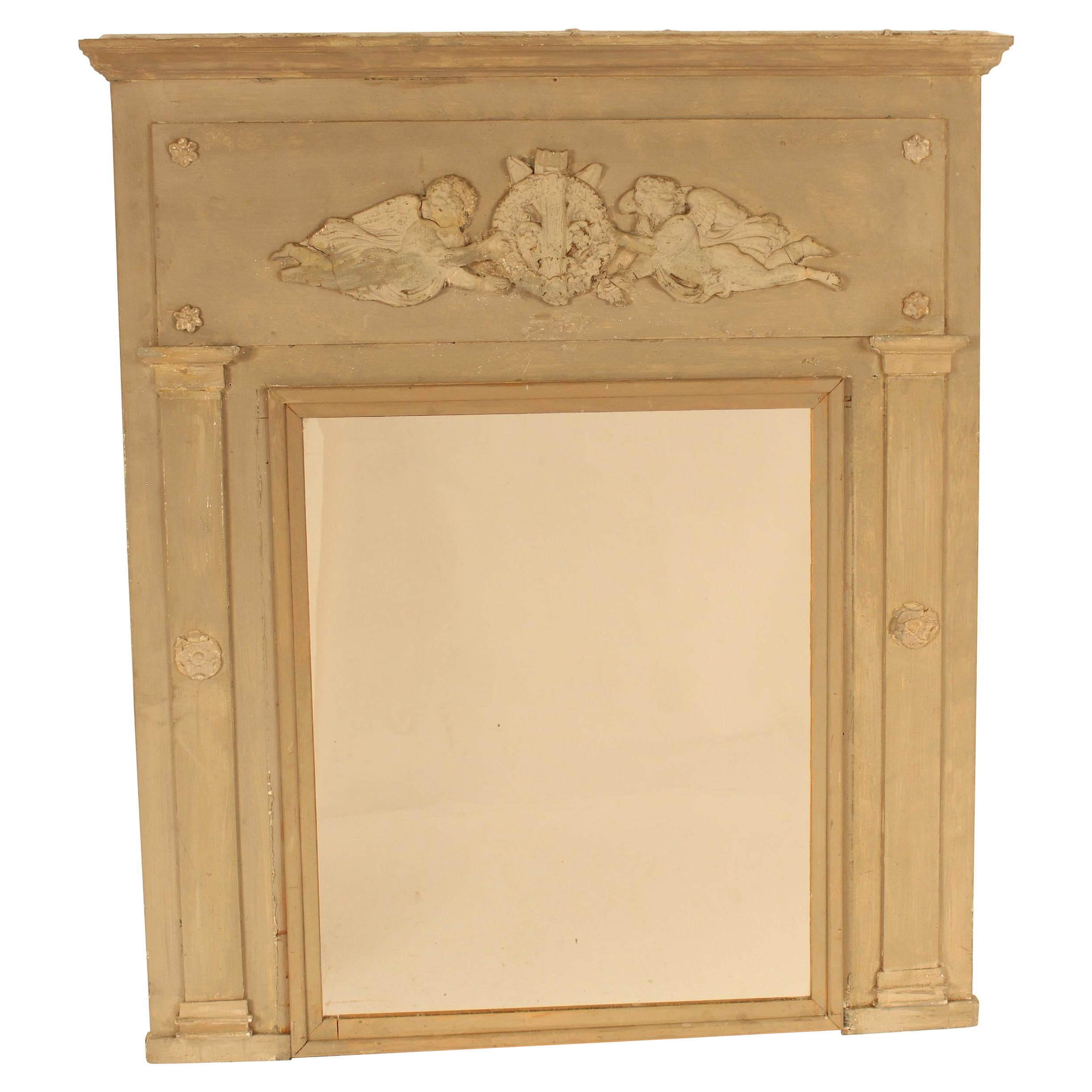 Louis XVI Style Grisaille Painted Mirror