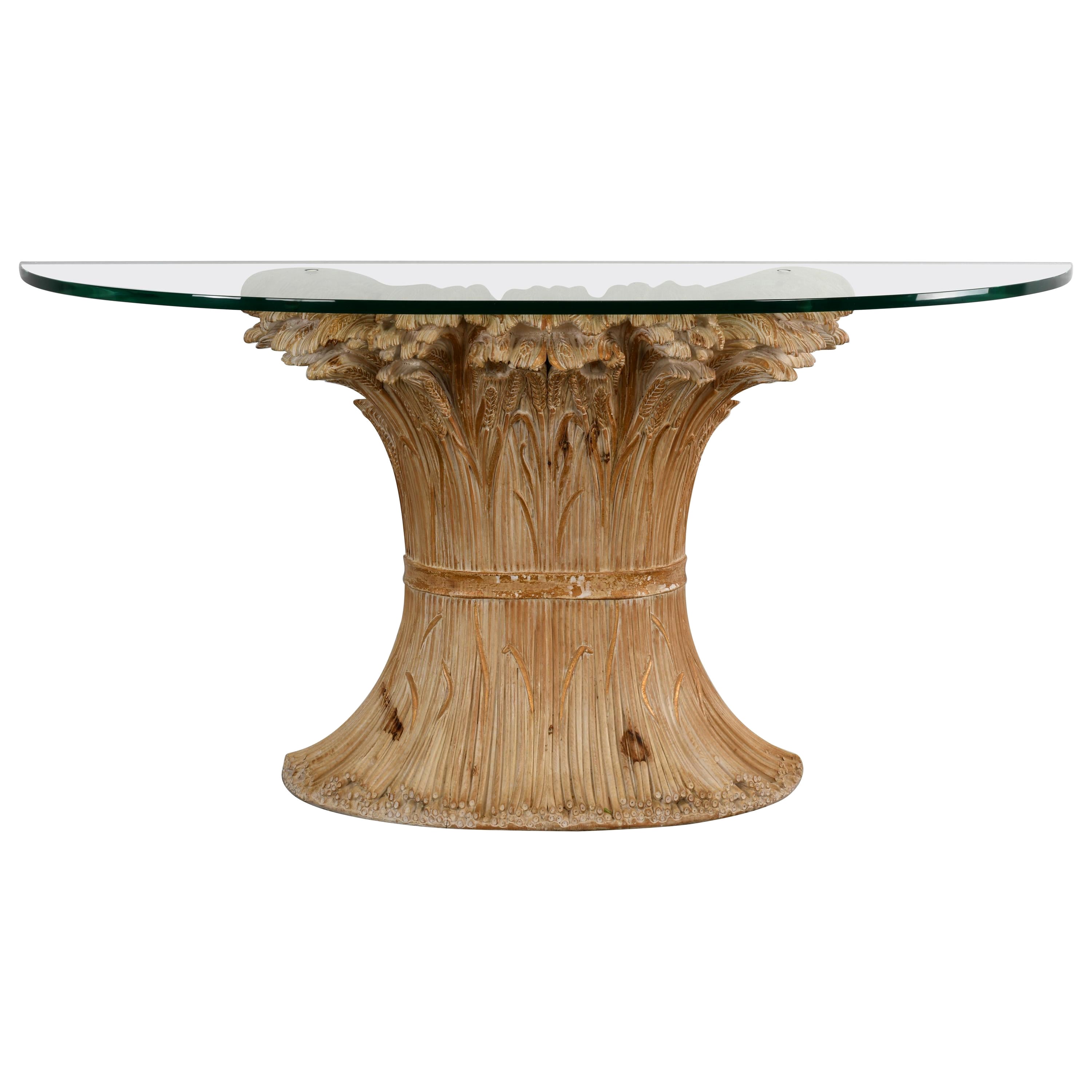 Chelini Hand Carved Wheat Sheaf Console, 20th Century