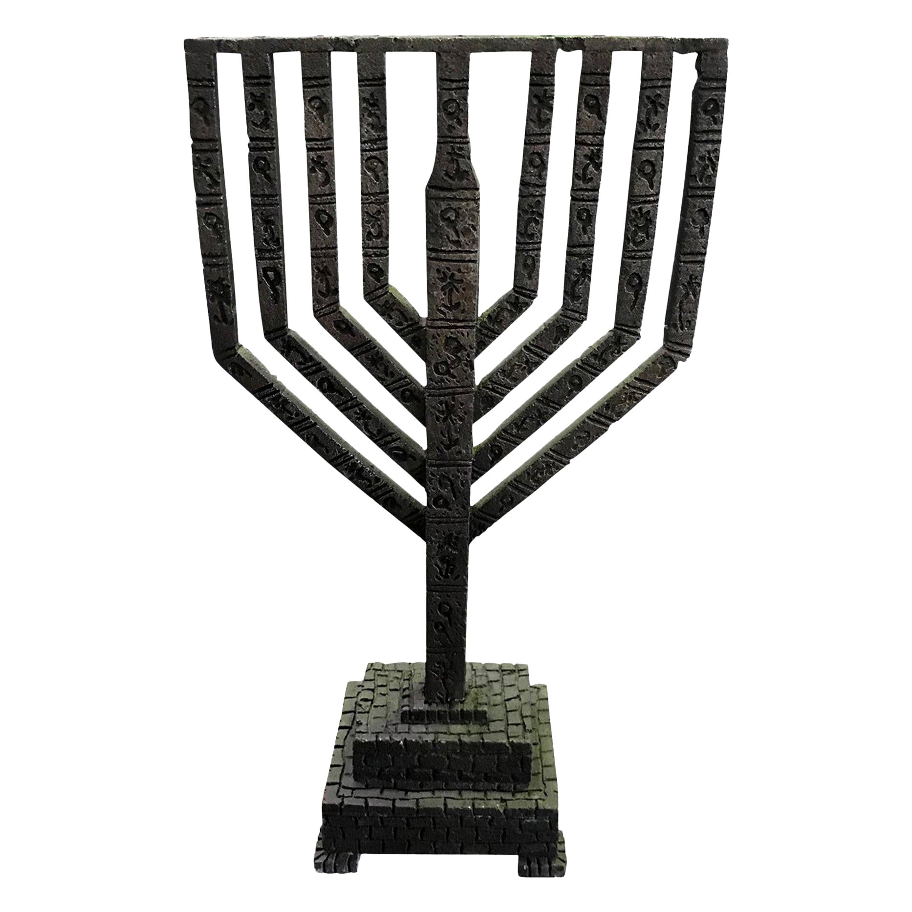Tom Corbin Large Bronze Natural Patina TOTEM Candlestick Sculpture at ...